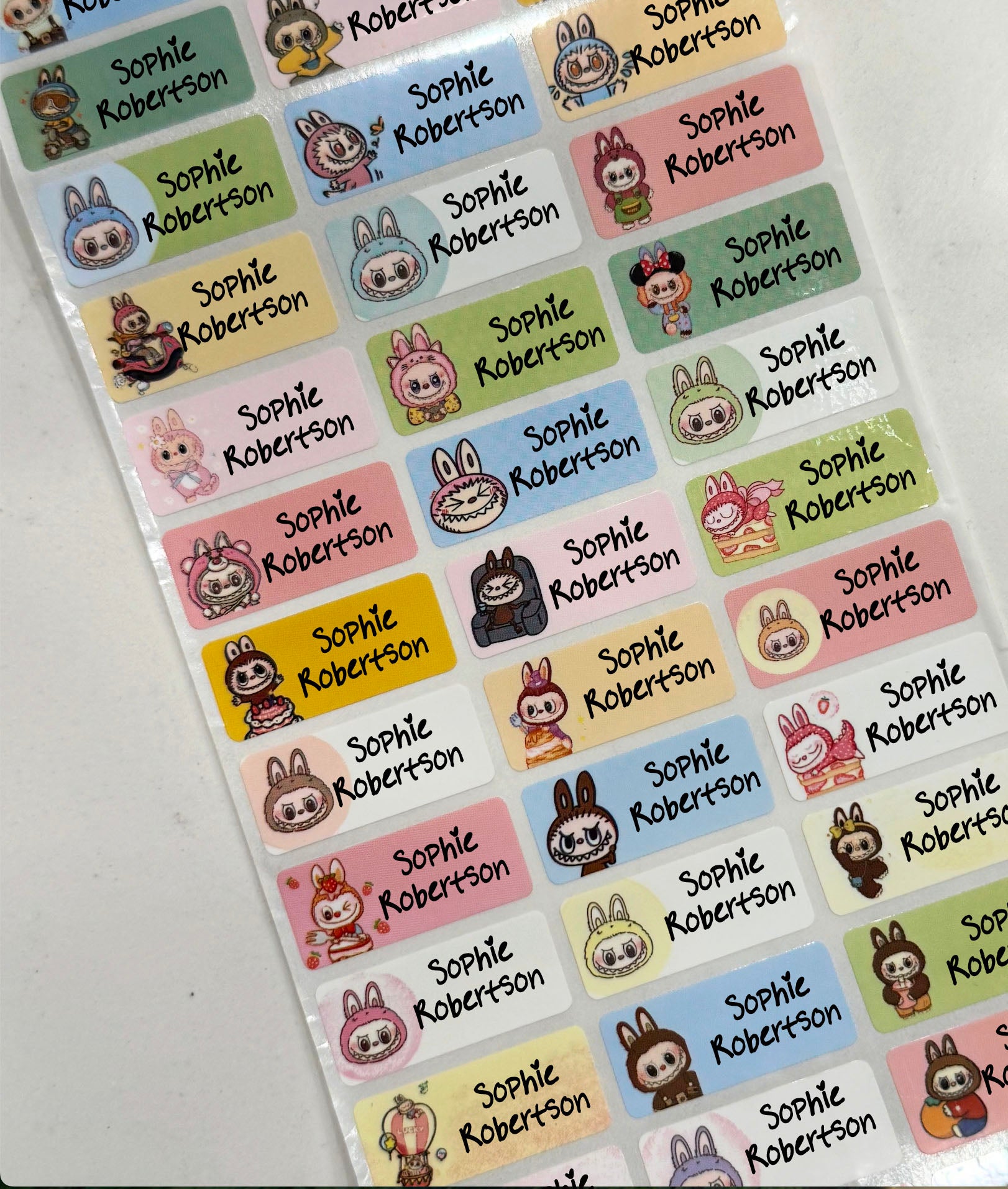 Child Labubu  Personalized Waterproof Name Labels