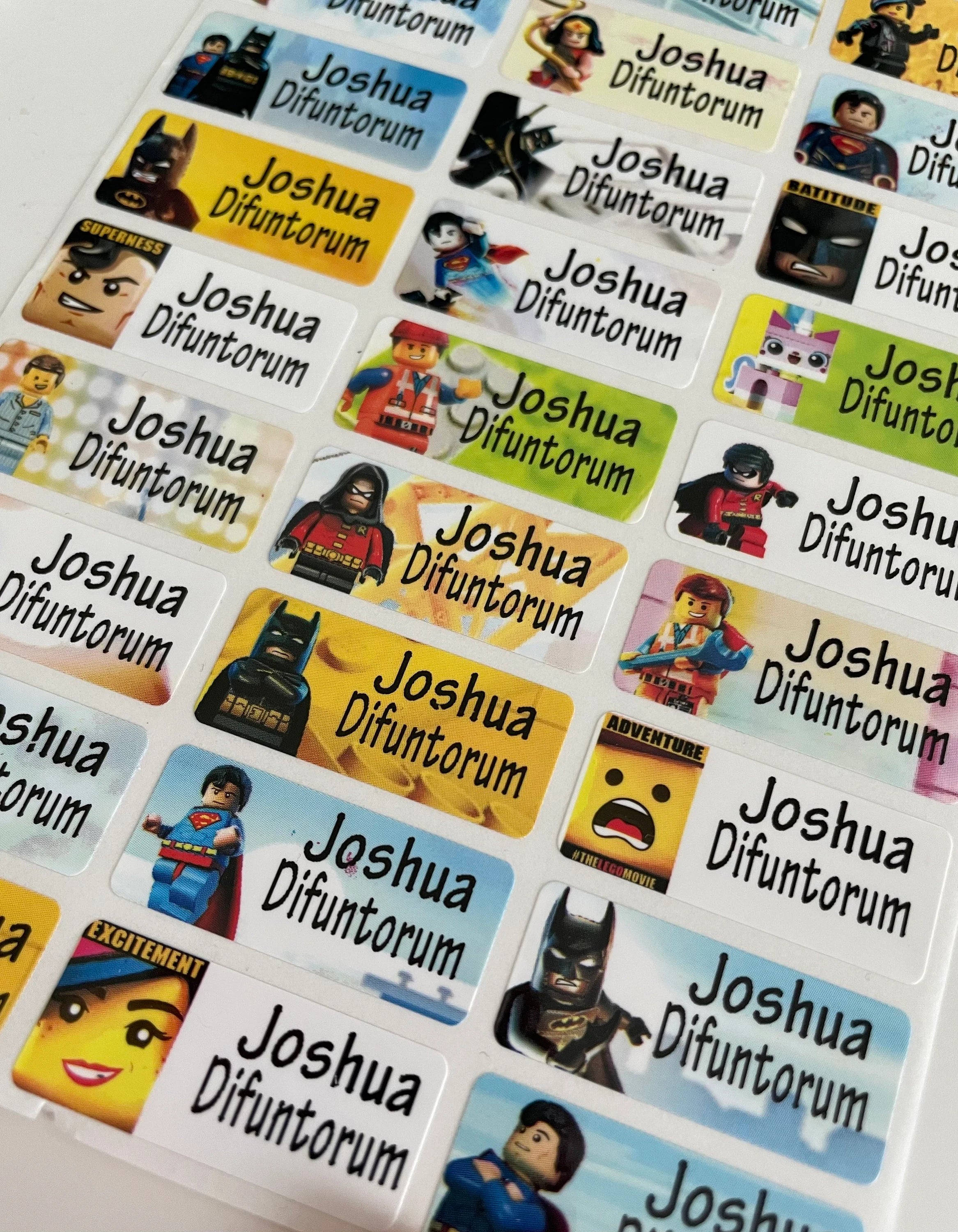 Children lego movie  Personalized Waterproof Name school Labels