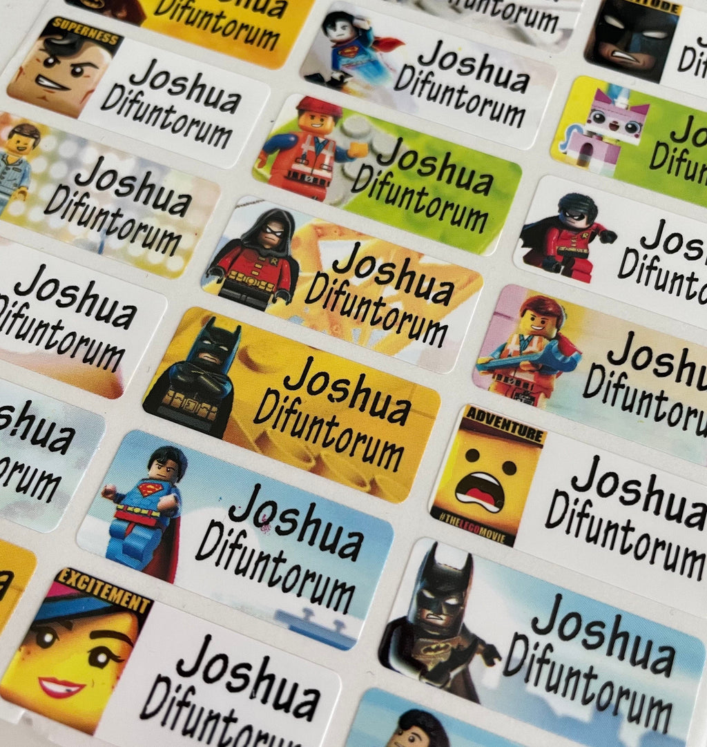 Children lego movie  Personalized Waterproof Name school Labels