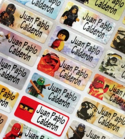 Child Ninja Personalized Waterproof Name Labels