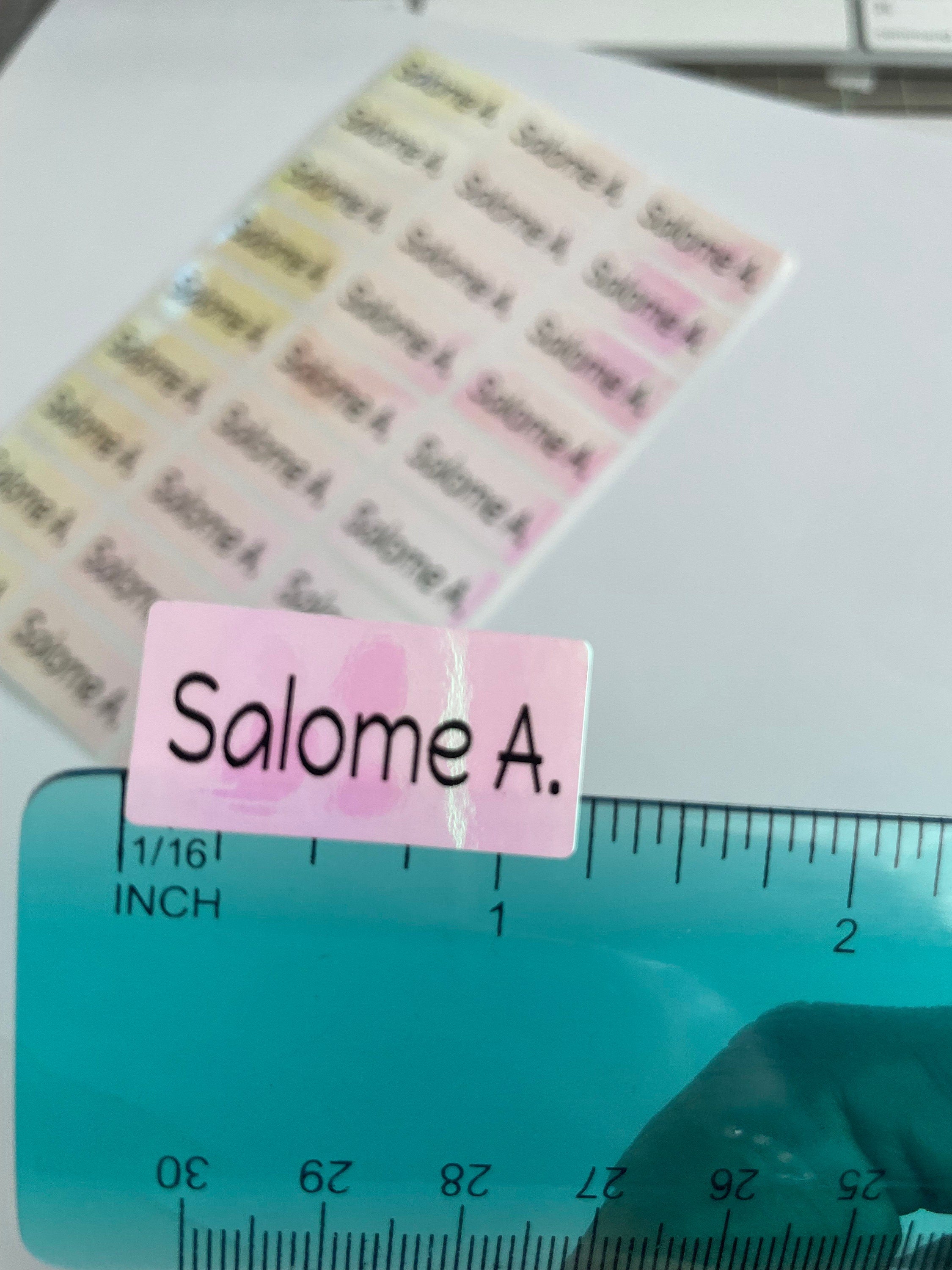 Holographic Pink Personalized Waterproof Name Labels