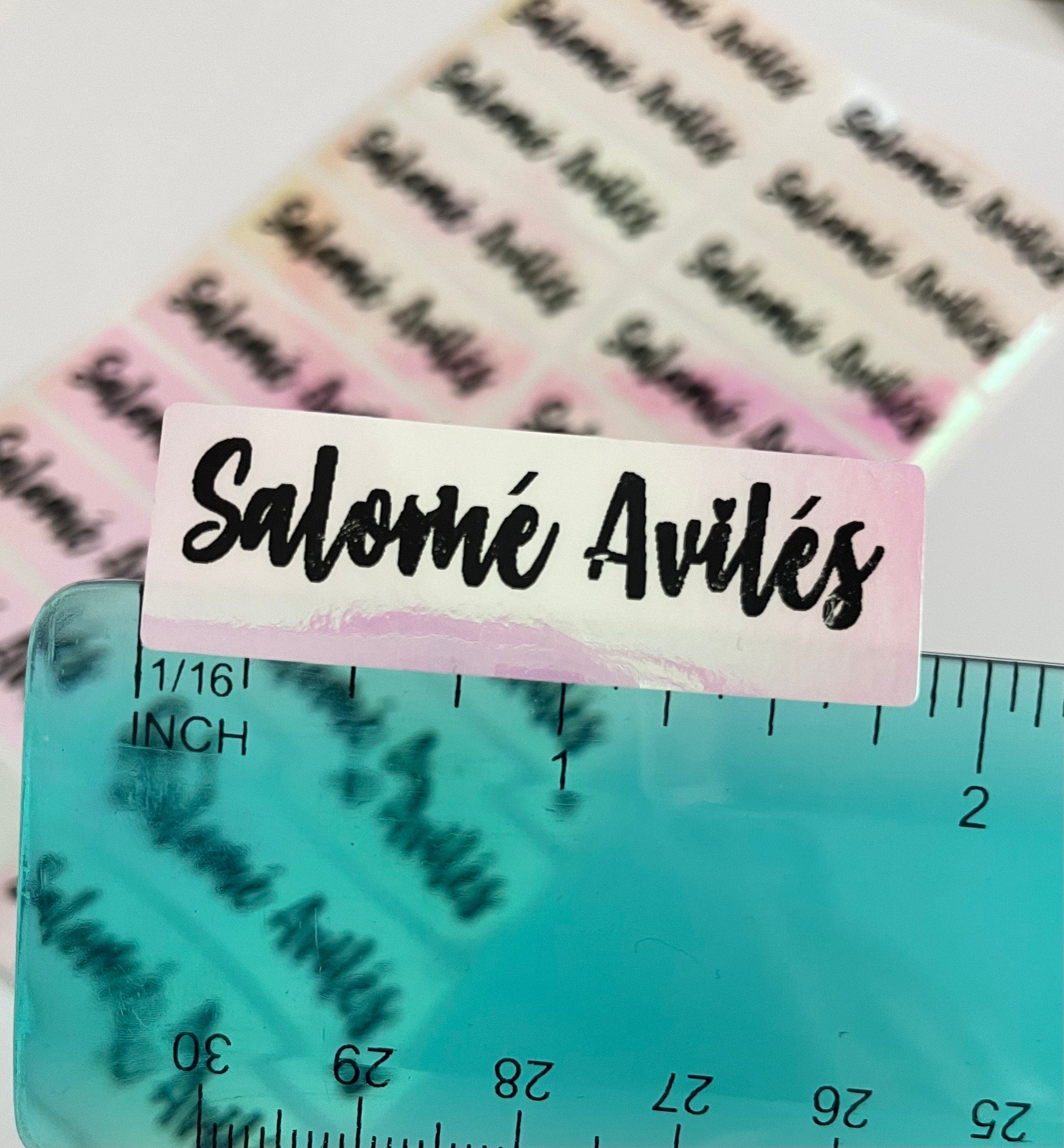 Holographic Pink Personalized Waterproof Name Labels