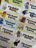 Character pokemon pikachu school  Personalized Kids Name Labels stickers long