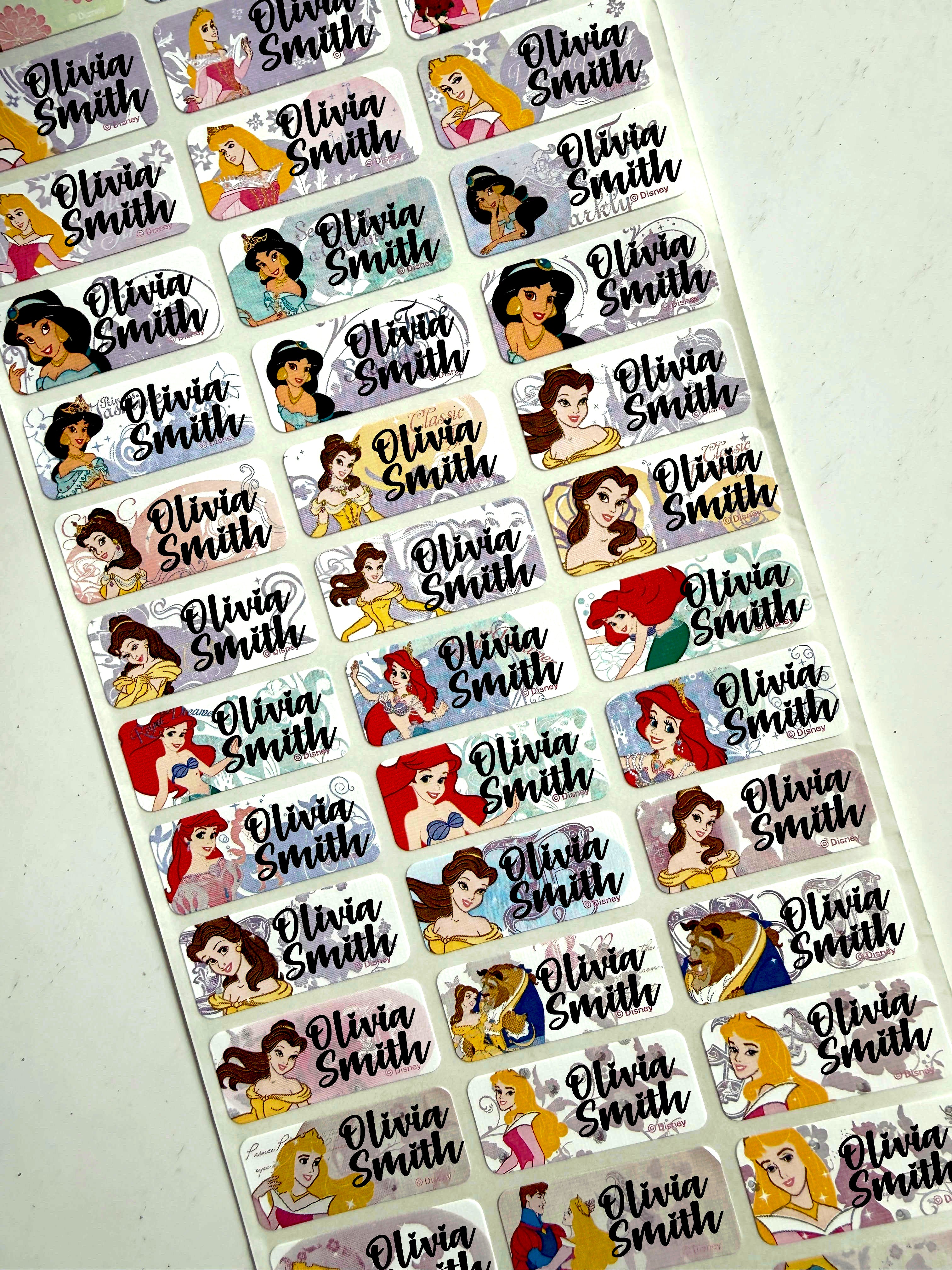 Child Princess DOUBLE PURPOSE Personalized Waterproof Name Labels
