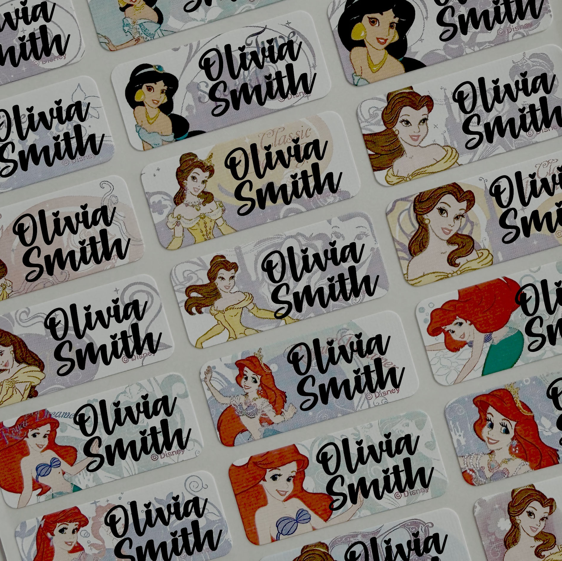 Child Princess DOUBLE PURPOSE Personalized Waterproof Name Labels