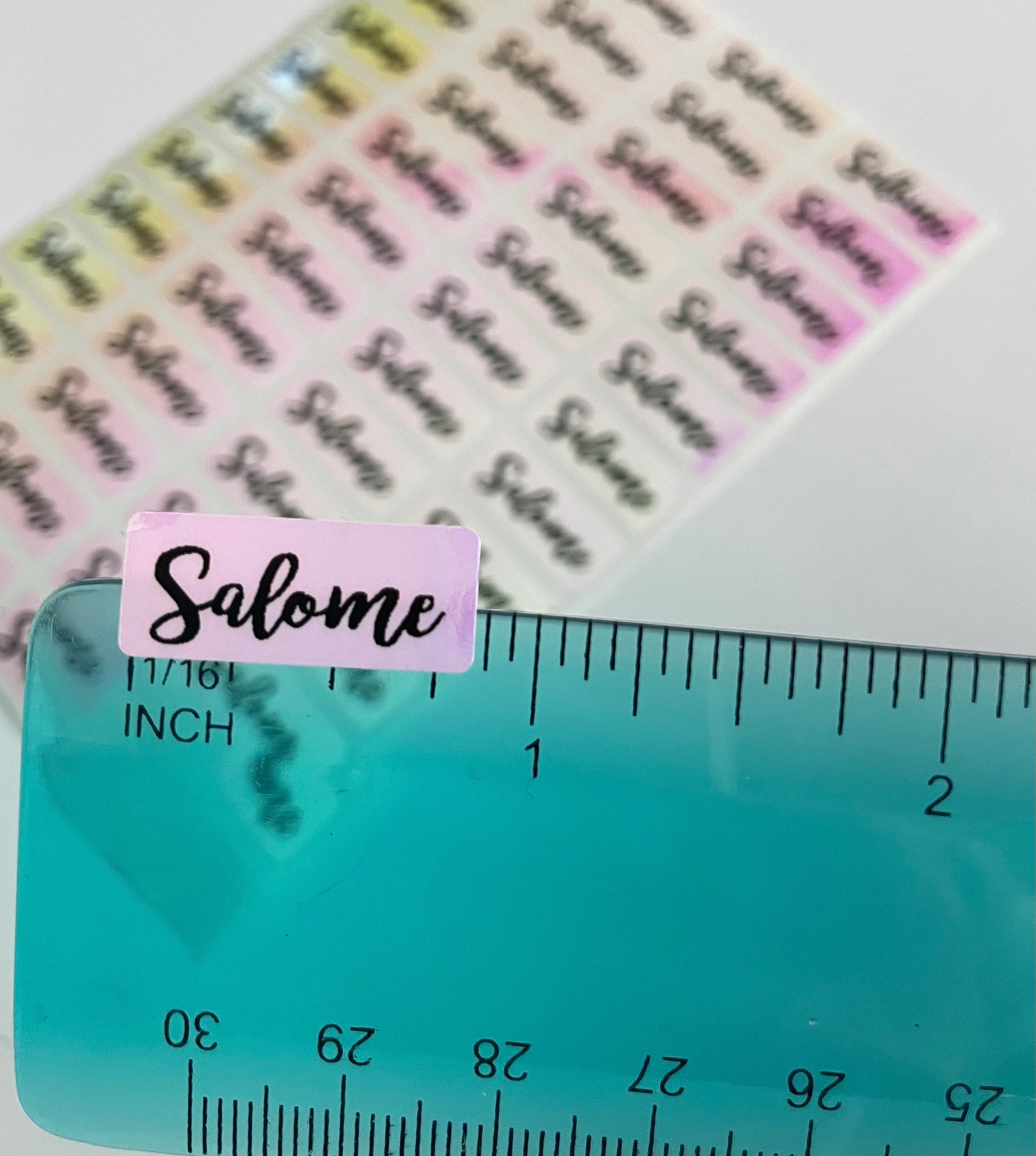 Holographic Pink Personalized Waterproof Name Labels