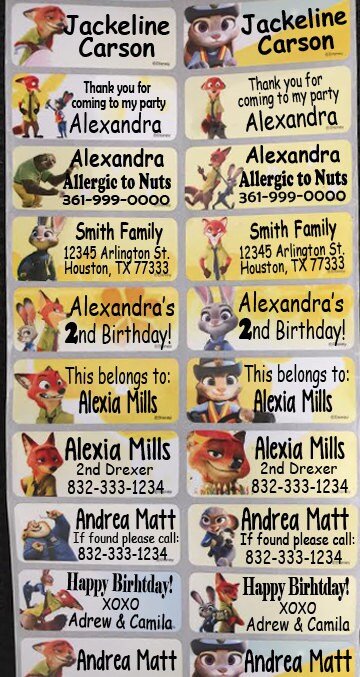 Children Personalized Kids Name Labels